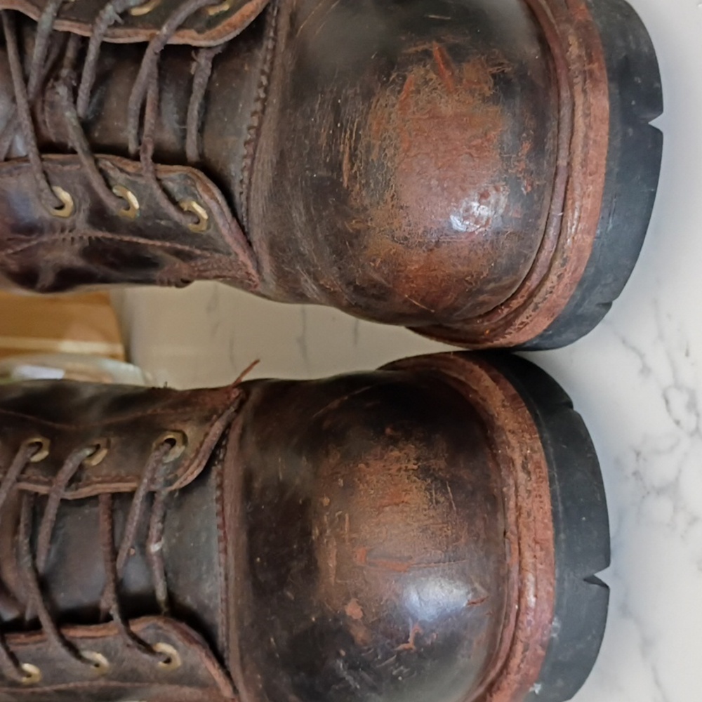 Chippewa Brown Leather Steel Toe Waterproof Work Boots - Picture 4 of 14